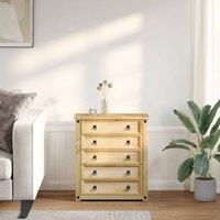 Berkfield Home Beautiful Chest of Drawers Corona 80x40x89 cm Solid Wood Pine in Brown | Size: 80 x 40 x 89 cm