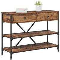 Berkfield Home Beautiful Console Table Old Wood 100x34.5x75 cm Engineered Wood in Brown