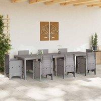 Berkfield Home Garden Table Light Grey 300x100x73 cm Poly Rattan | Size: 300 x 100 x 73 cm