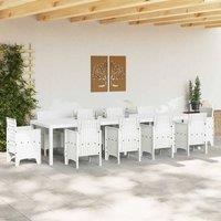 Berkfield Home Garden Table White 350x100x73 cm Poly Rattan | Size: 350 x 100 x 73 cm
