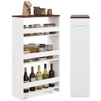Gymax 4-Tier Slim Rolling Cart Storage Utility Cart for Kitchen Bathroom in White