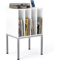Gymax Turntable Stand Record Player Stand With Vinyl Record Display Shelves in White