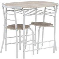 KORVIXA Oak Small Dining Table with Storage Shelf in White | Size: 100 cm x 100 cm