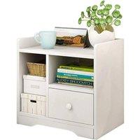 KORVIXA White Wooden Bedside Table Cabinet | Size: 900mm