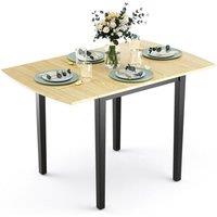 KORVIXA Home Wood Kitchen Table for Folding Dining in Natural | Size: 100 cm x 100 cm
