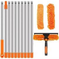 NESTLUNE Orange 4.2m Window Cleaner Equipment EExtension Brush Kit | Size: 100 cm x 15 cm