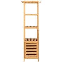 KORVIXA Practical Bamboo Bathroom Storage Floor Cabinet in Brown | Size: 900mm