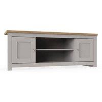 KORVIXA Modern TV Stand Cabinet Unit 2 Door 2 Shelf in Grey | Size: 100 cm x 100 cm