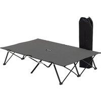 NESTLUNE Double Camping Folding Cot Portable Sleeping Bed in Grey