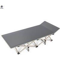 NESTLUNE 190*80CM Single Folding Bed & Mattress Guest Bed in Grey