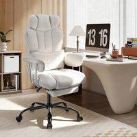 NESTLUNE Big Tall Office Chair Heavy Duty Executive Desk in White | Size: 100 cm x 15 cm
