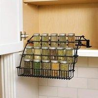 KORVIXA 3 Tiers Metal Cabinet Storage Shelf Spice Rack in Black | Size: 100 cm