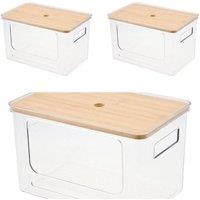 KORVIXA 3PCS(S M L) Trash Bag Dispenser Stackable Storage Bins in Clear | Size: 500mm