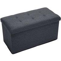 KORVIXA Dark Grey 76*38*38cm Extra Large Ottoman Storage Seat Stool | Size: 100 cm