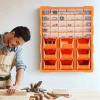 KORVIXA 39 Drawers - B DIY Storage Organiser Craft Box in Orange | Size: 500mm