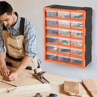 KORVIXA 18 Drawers DIY Storage Organiser Craft Box in Orange | Size: 500mm