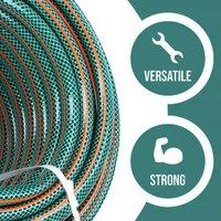 FLAVORA 30m Garden Hose Pipe Reel Reinforced Outdoor in Green | Size: 100g