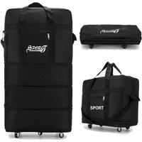 FLAVORA 42 Extra Large Travel Luggage Wheeled Duffel Bag in Black | Size: 0.6m2