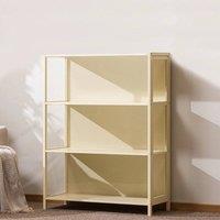 KORVIXA 3-Tier Figurine Doll Display Storage Cabinet Shelving in Natural | Size: 0.6m2