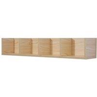 KORVIXA Wood color Wooden Wall Mount Media Storage Cabinet CD Shelf in Brown | Size: 0.6m2