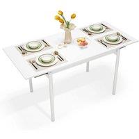 KORVIXA Extendable Dining Table 100-150cm in White | Size: 0.6m2