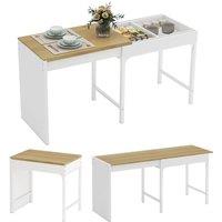 KORVIXA Extenable Dining Table 80-160cm in White | Size: 0.6m2