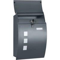 KORVIXA Wall Mounted Letter Box Modern Mailbox in Grey