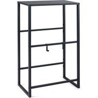 VOGREX 3-Tier Heavy-Duty Metal Drink Crate Storage Rack with Shelf in Black
