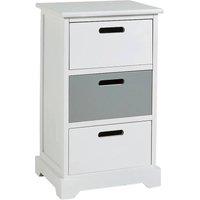 VOGREX White Grey Wooden 3 Drawer Hallway Storage Unit Fully Assembled