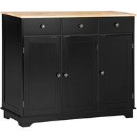 NESTLUNE Buffet Cabinet with Storage Cabinets & Drawers Black | Size: 100 cm x 60 cm