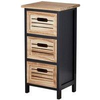 SPETLEK Wooden Storage Black & Oak 3 Drawers