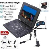 FLAVORA Portable DVD Player CD TV 16:9 LCD Large Swivel Screen in Black