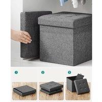KORVIXA Storage Ottoman Storage Bench Footrest in Grey | Size: 100 cm