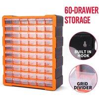 KORVIXA 60 Multi Drawer Organiser Garage Tool Box in Orange | Size: 1000mm 2000mm