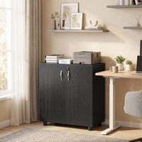 KORVIXA Black 2-Tier Locking Filing Cabinet Office | Size: 100 cm