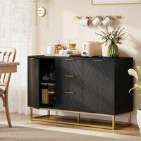 KORVIXA Black Modern Sideboard Storage Cabinet | Size: 100 cm
