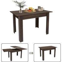 KORVIXA 110-150cm Wooden Expandable Dining Table in Brown | Size: 100 cm x 100 cm
