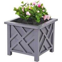 KORVIXA Lattice Design Square Planter Box 37cm in Grey | Size: 1.25kg