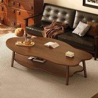 SPETLEK Browm Layer Coffee Table Cloud Tea Table Modern Living Room Desk in Brown | Size: 100 cm x 60 cm