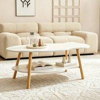 SPETLEK White Layer Coffee Table Cloud Tea Table Modern Living Room Desk | Size: 100 cm x 60 cm