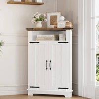 Havendro Small Corner Bathroom Cabinet with Door Corner Cabinet in White