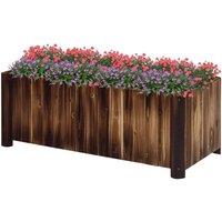 NESTLUNE Wooden Raised Garden Bed with Drainage in Brown | Size: 1.25kg