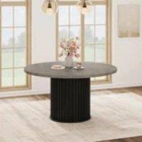 Kelvenix 47 Round Dining Table w/ Pedestal Base, Seats 4-6, Kitchen/Living in Black