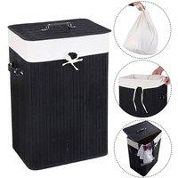 FORGEVIO Laundry Dirty Clothes Basket Hamper Bin Organizer in Black