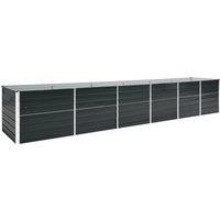 Berkfield Home Garden Raised Bed Galvanised Steel 480x80x77 cm Anthracite in Black | Size: 480 x 80 x 77 cm