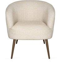 SONARA Mid Century Curved Barrel Accent Chair Soft Upholstered Tub Armchair in Beige
