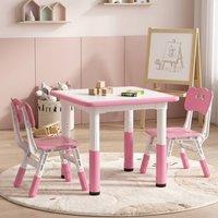 STILVORA Children's Height Adjustable Table & Chairs Set in Pink
