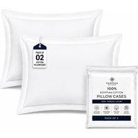 Grace Luxury Oxford Pillowcases 1000 TC Egyptian Cotton 2 Pack in White