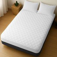 Grace Pack of 4 Quilted Mattress Protectors Soft Breathable Mattress Cover in White | Size: Single Fitted