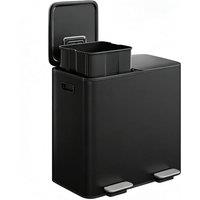 London Boutique 230L Kitchen Waste Bin Stainless Steel Trash Can W/ Soft Close Lid in Black